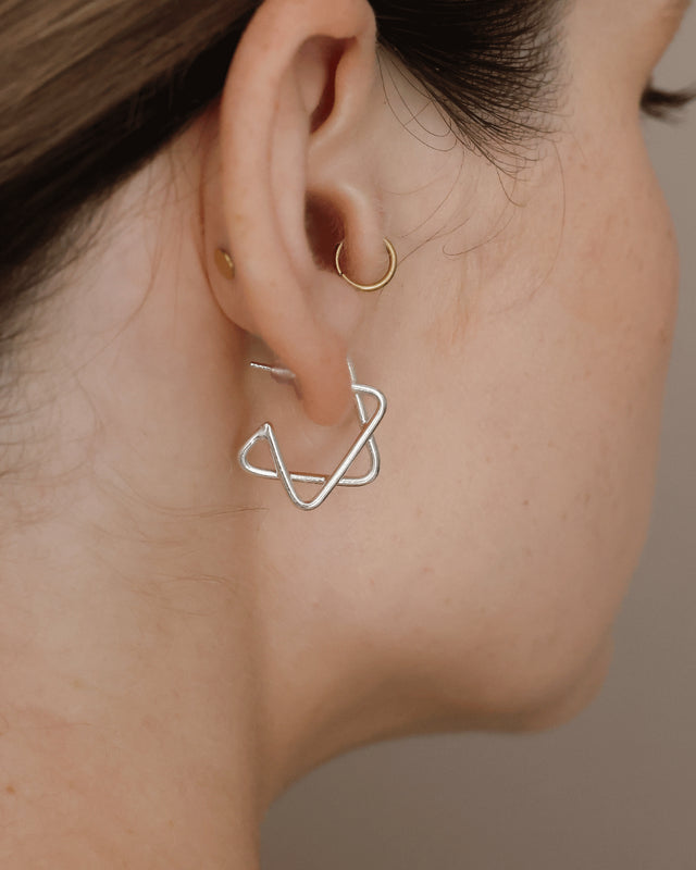 Medium Star Of David Silver Earring