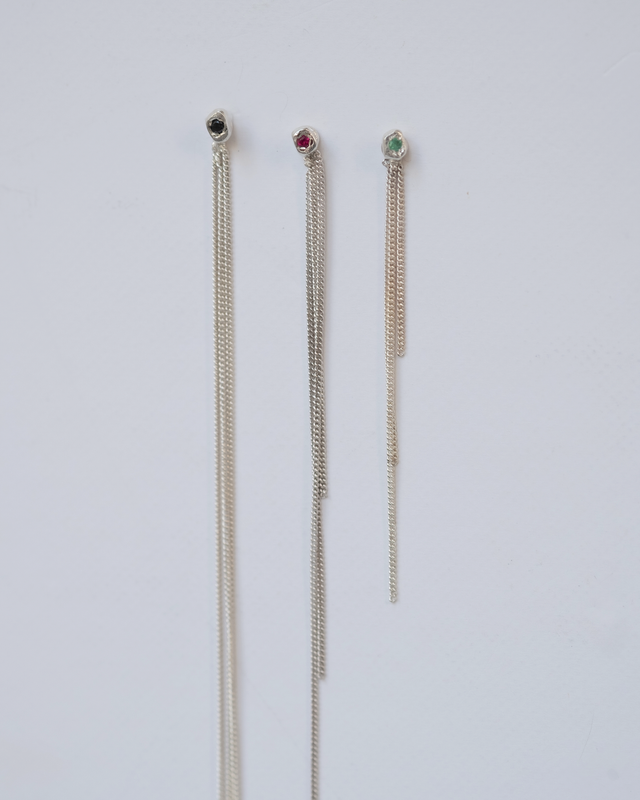 Stone Cascade Silver Earring