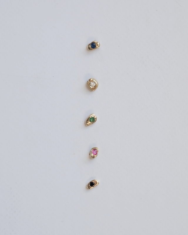 עגיל אבן ריינבו זהב 14k