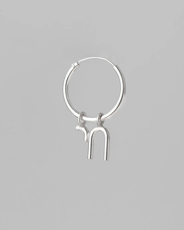 Chai Hoop Silver Earring