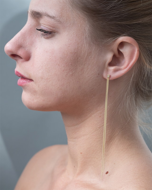 עגיל מפל זהב 14k