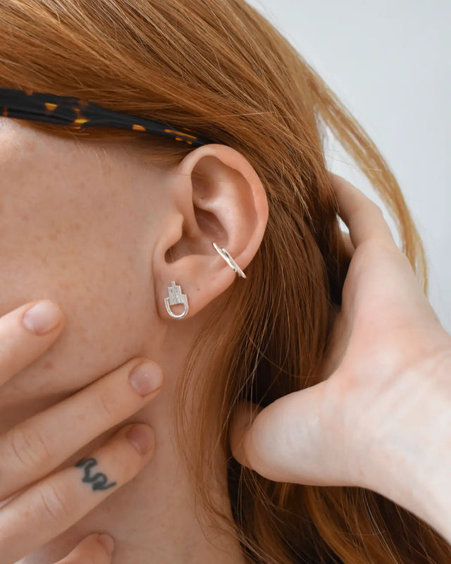 Hamsa Silver Earring