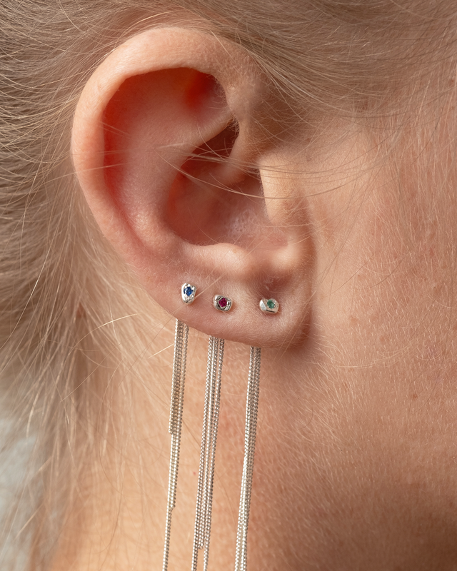 Stone Cascade Silver Earring