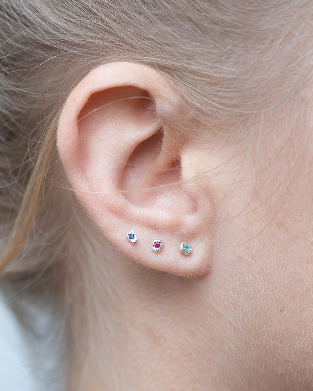 Stone Rainbow Silver Earring