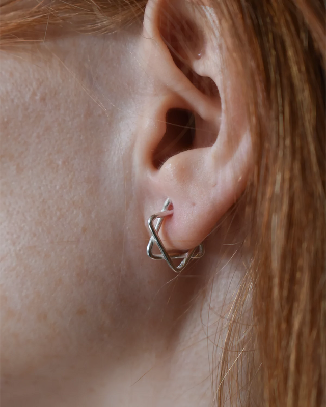 עגיל מגן דוד כסף