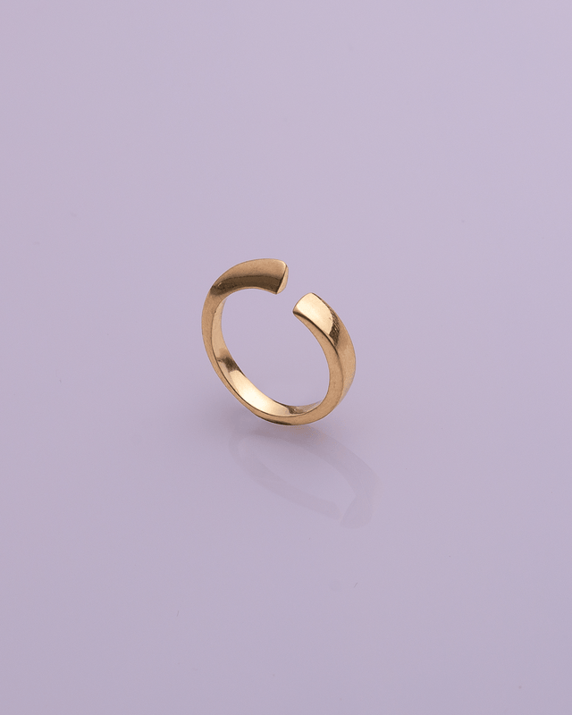 Geometric Gold Plated Ring