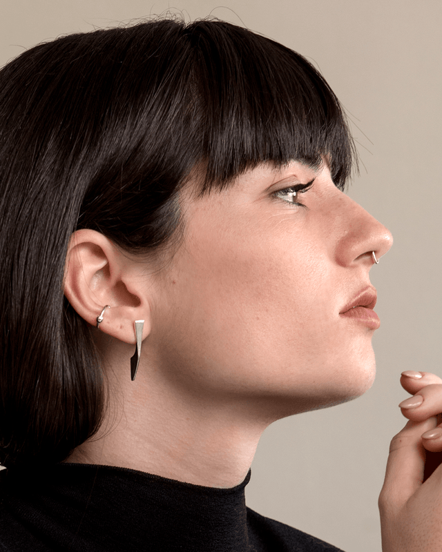 Flipper Silver Earring