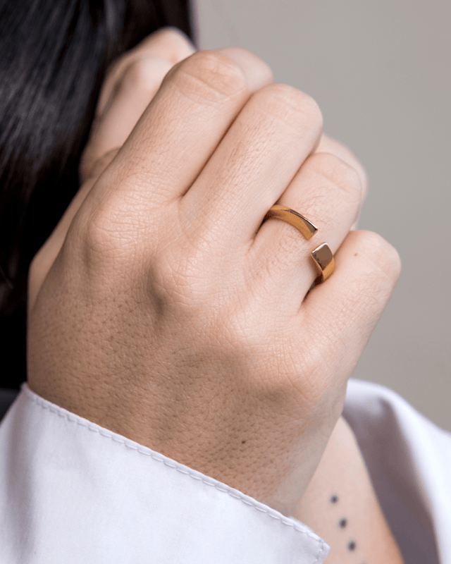 Geometric 14K Gold Ring