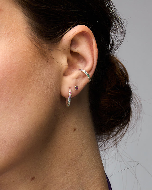 עגיל דריפט ריינבו כסף