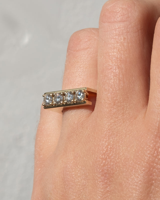 Replica Quadra 14K Gold Diamond Ring