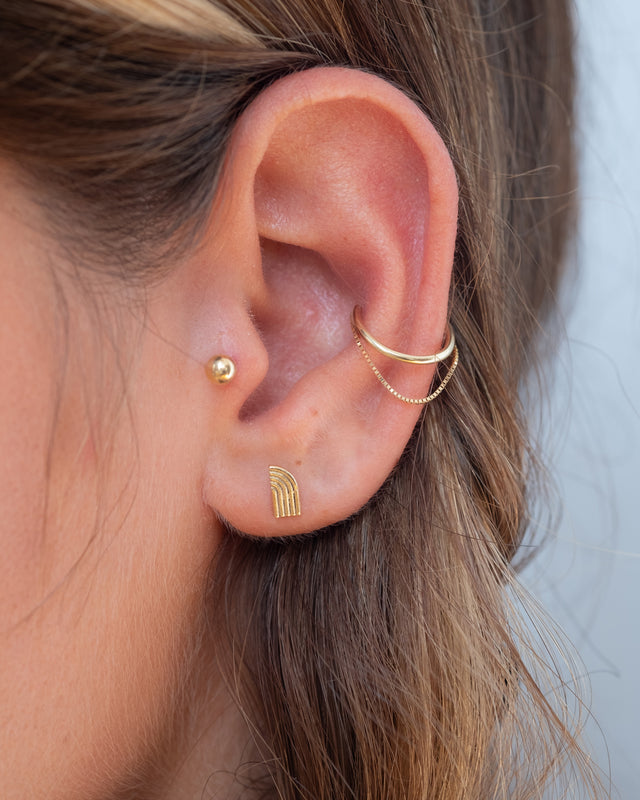 עגיל הורייזון זהב 14k