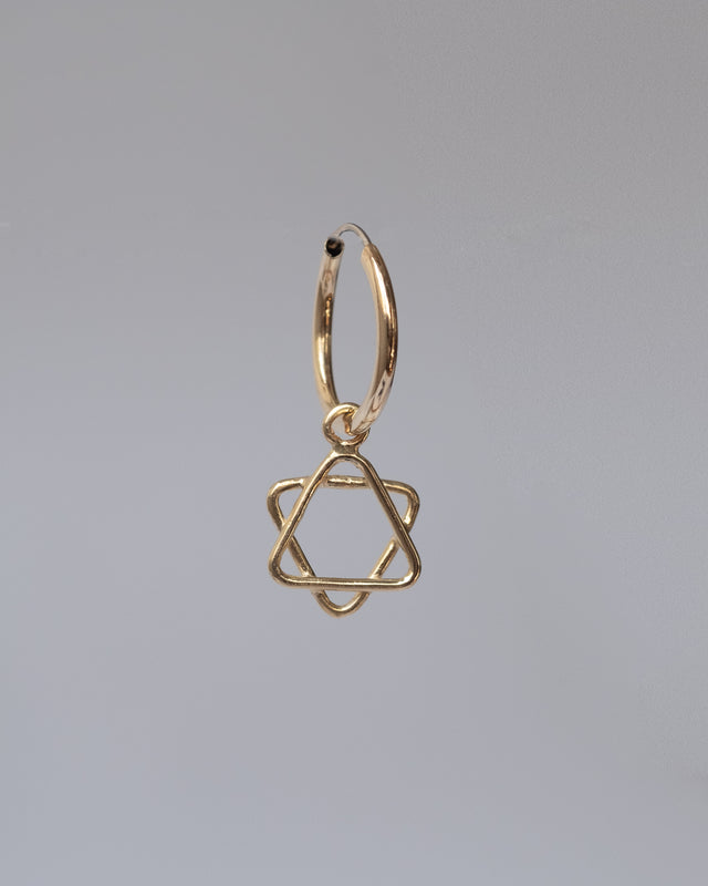 עגיל מגן דויד חישוק זהב 14K