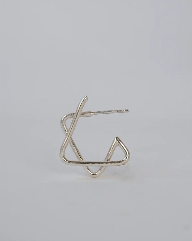 Medium Star Of David Silver Earring