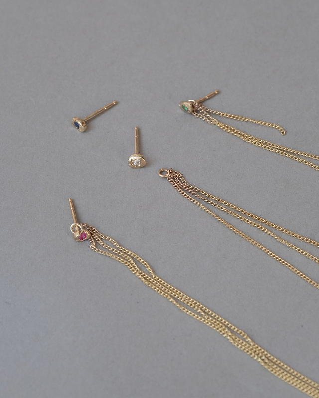 Stone Cascade 14K Gold Earring