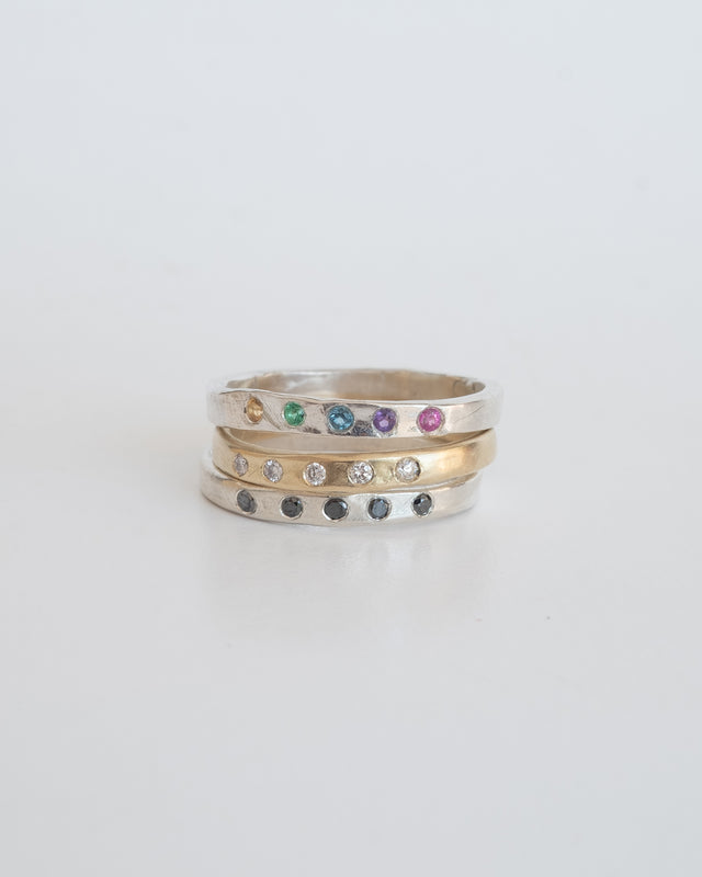 Black Drift Silver Ring