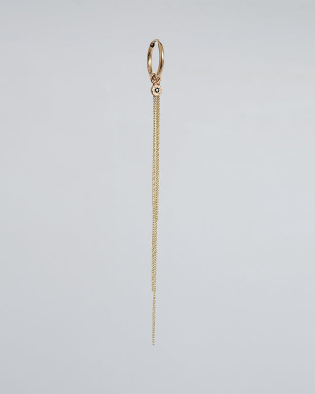 Stone Cascade Hoop 14K Gold Earring