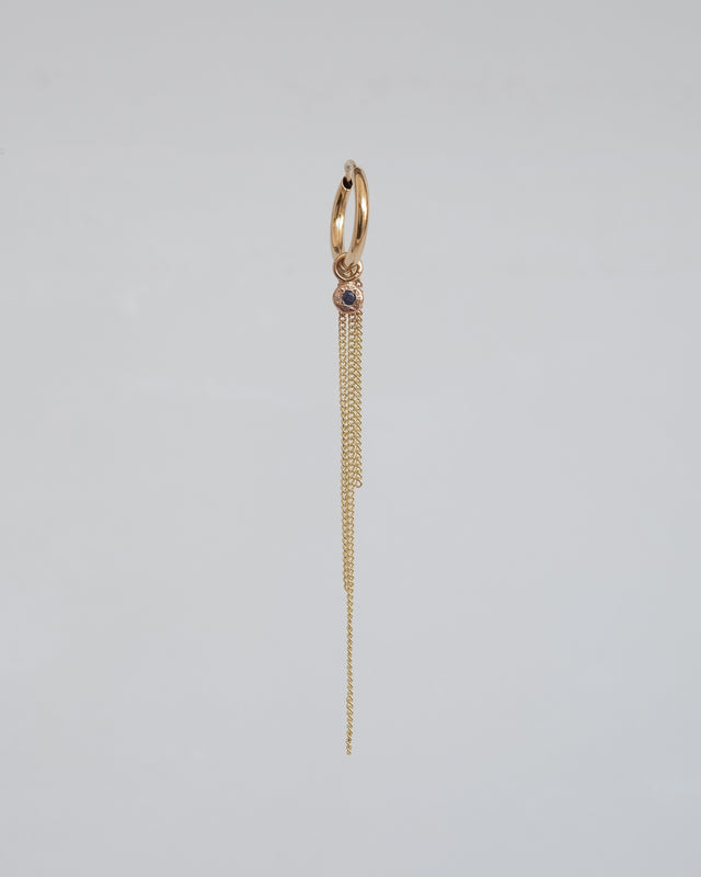 Stone Cascade Hoop 14K Gold Earring