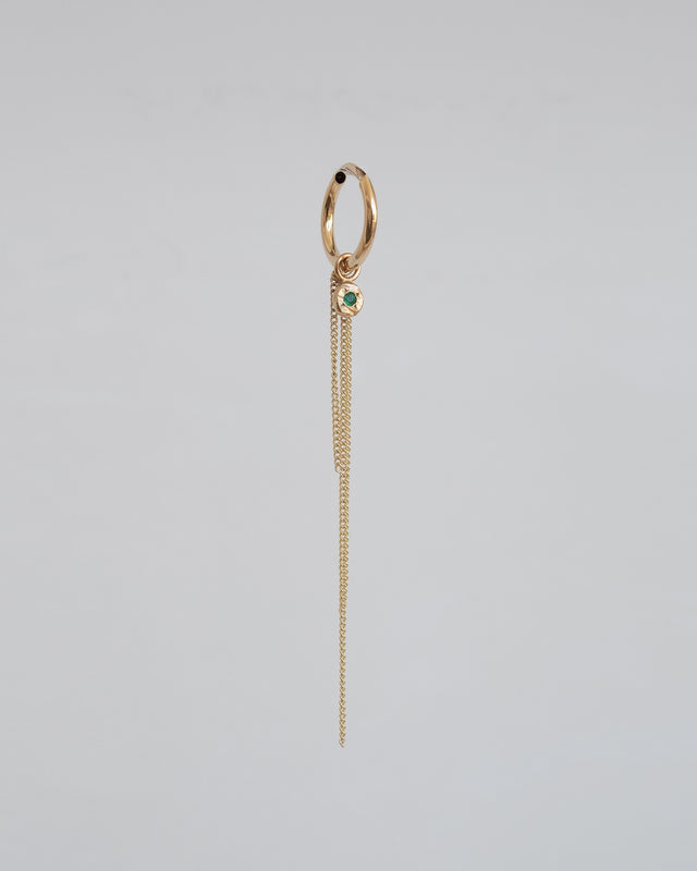 Stone Cascade Hoop 14K Gold Earring