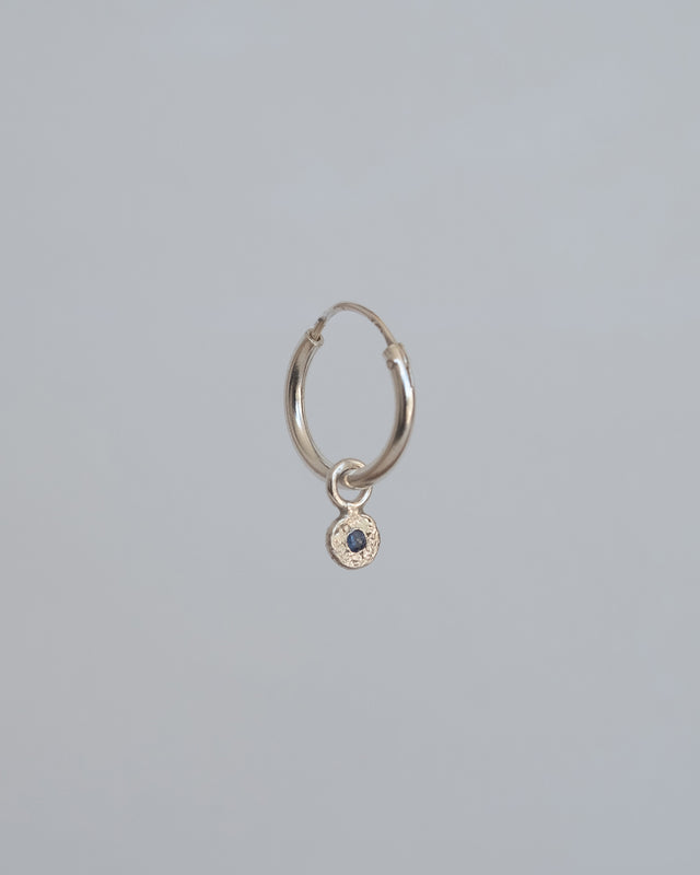 Stone Rainbow Hoop Silver Earring