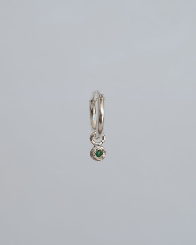 Stone Rainbow Hoop Silver Earring