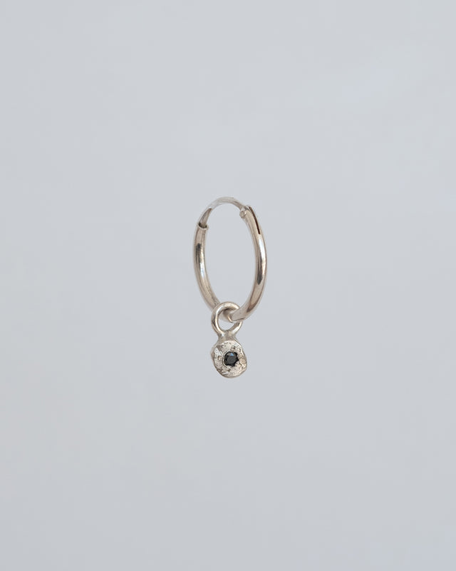 Stone Rainbow Hoop Silver Earring