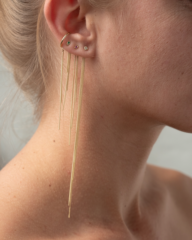 Stone Cascade 14K Gold Earring