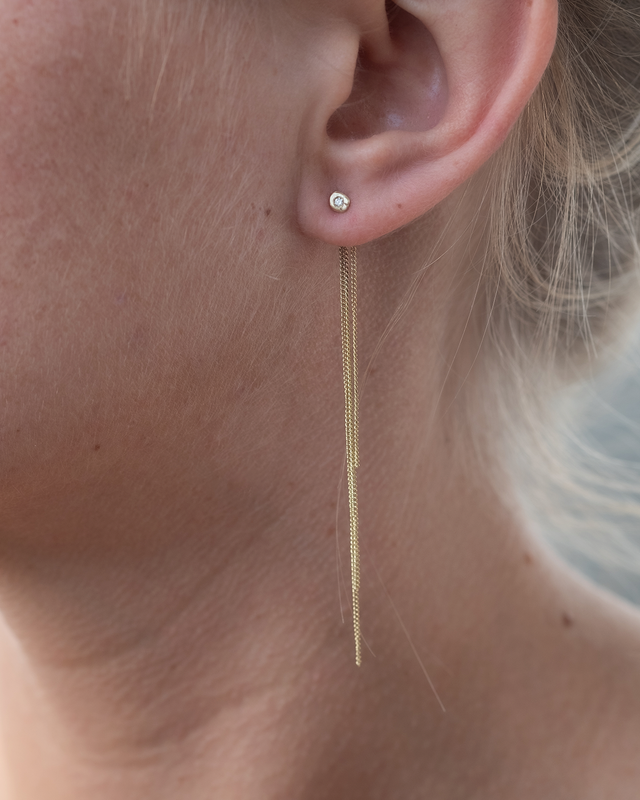 Stone Cascade 14K Gold Earring