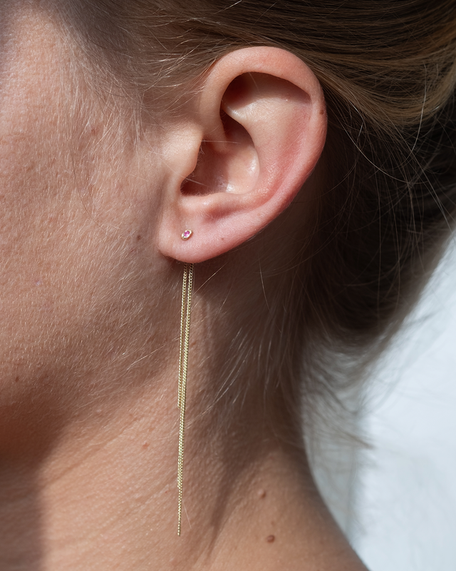 Stone Cascade 14K Gold Earring