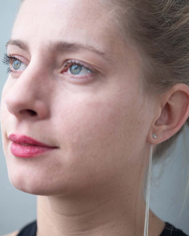 Stone Cascade Silver Earring