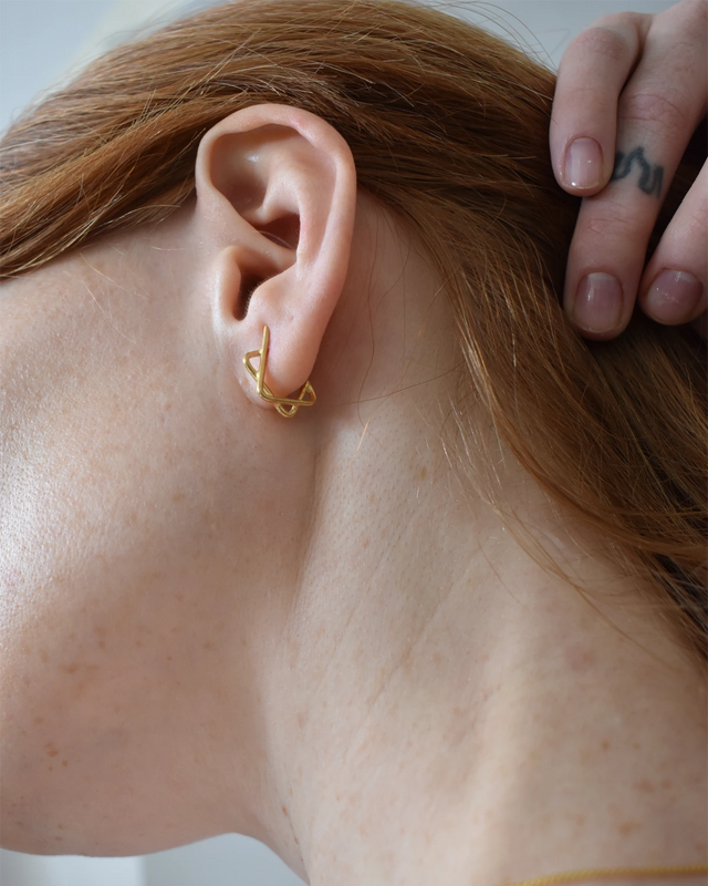 Star Of David 14k Gold Earring