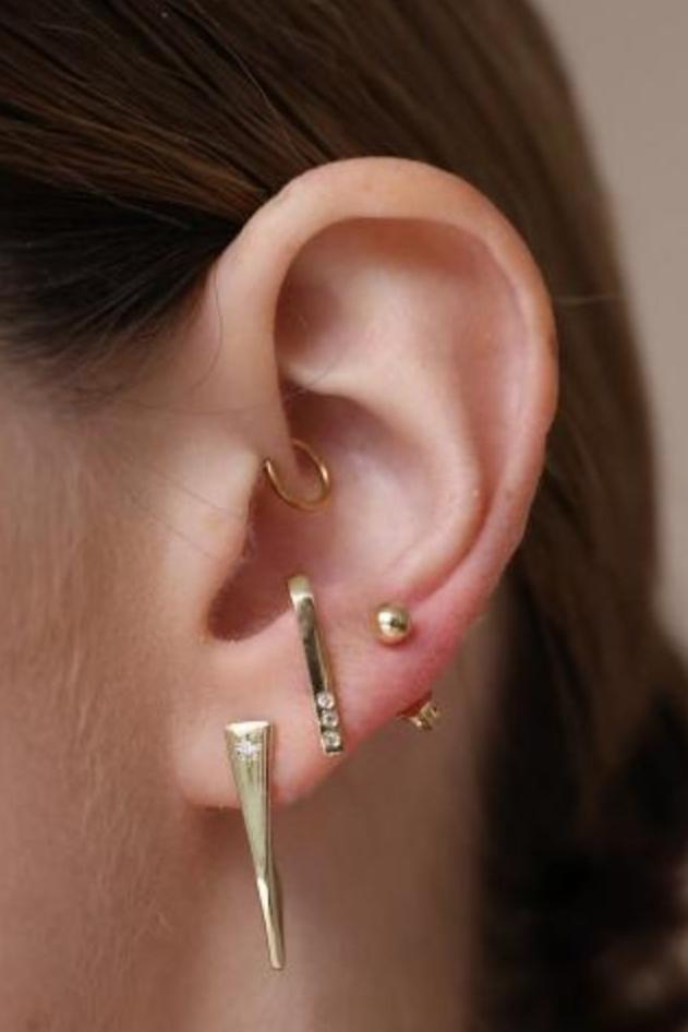 Replica 14K Gold Diamond Earring