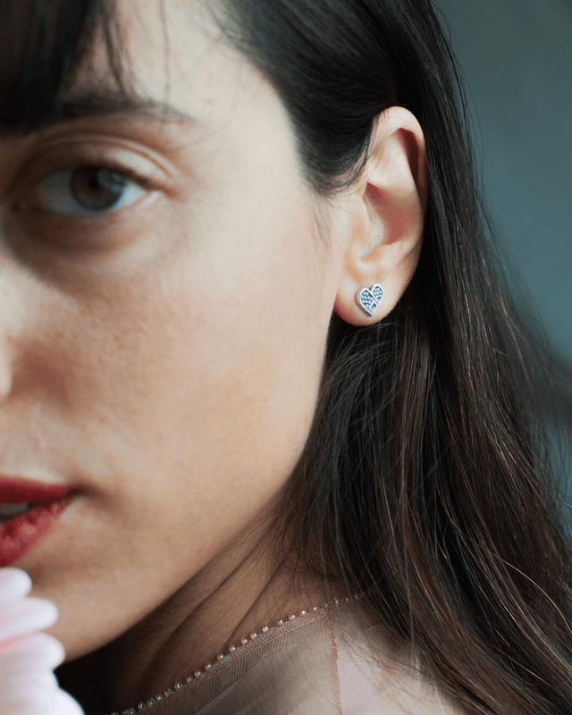 Band-Aid Heart Silver Earring