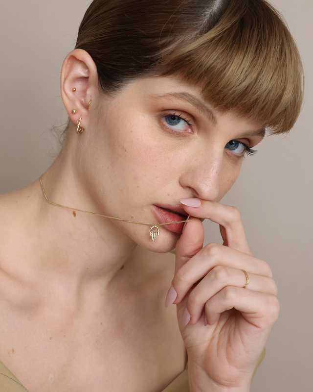 Hamsa 14k Gold Necklace