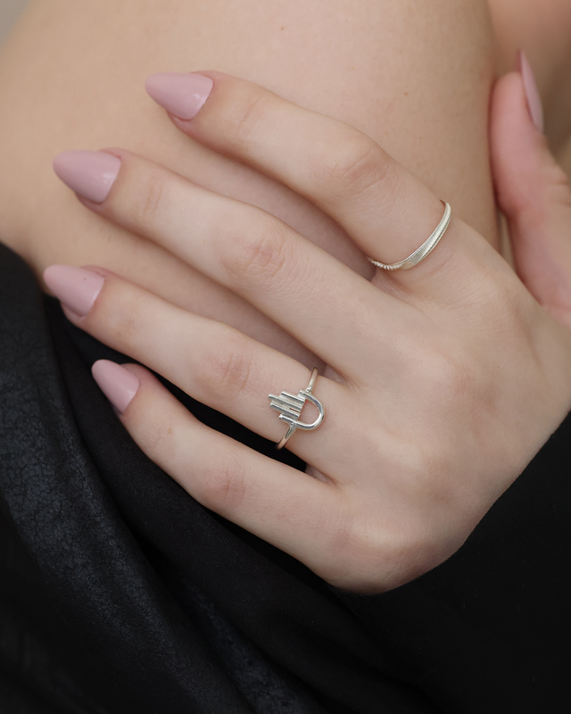 Hamsa Silver Ring