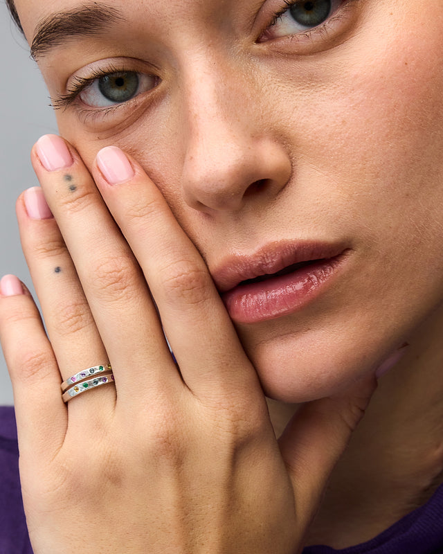 Rainbow Drift Silver Ring