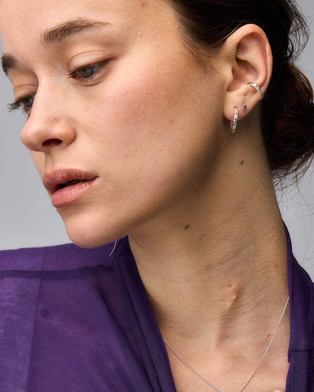 Rainbow Drift Silver Earring