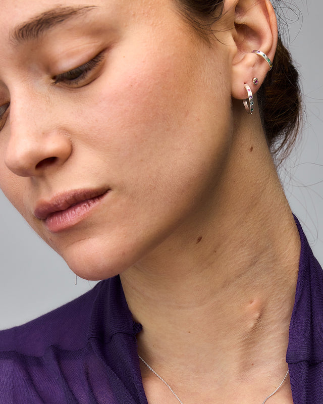 Rainbow Drift Silver Earring