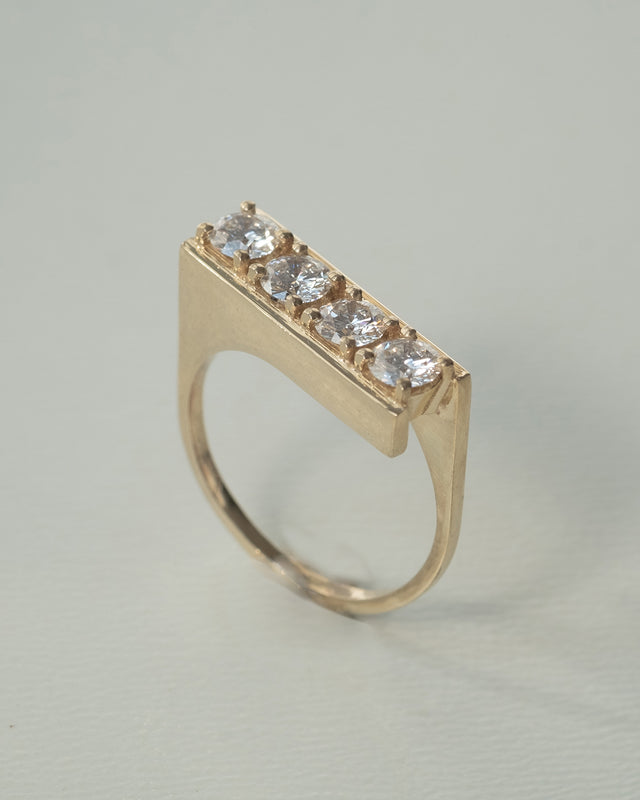 Replica Quadra 14K Gold Diamond Ring