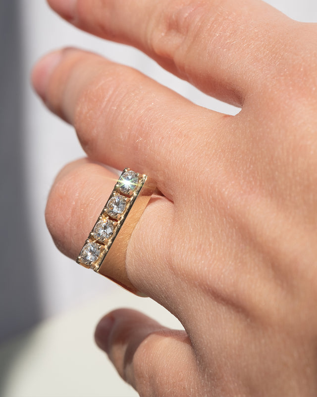 Replica Quadra 14K Gold Diamond Ring
