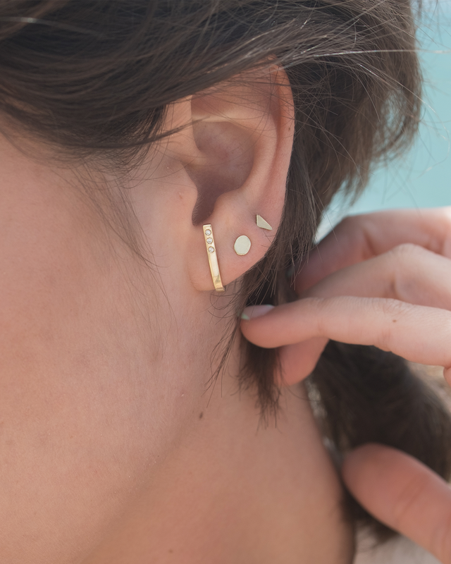 Replica 14K Gold Diamond Earring