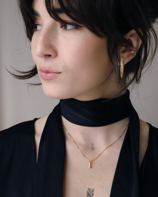 14K Gold Sulphur Necklace 