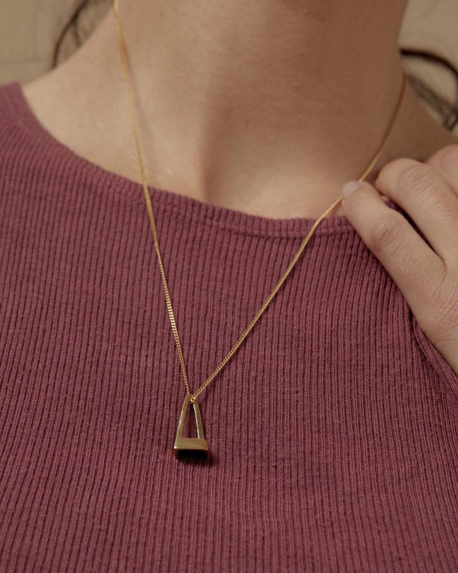 Pyramid Gold Necklace