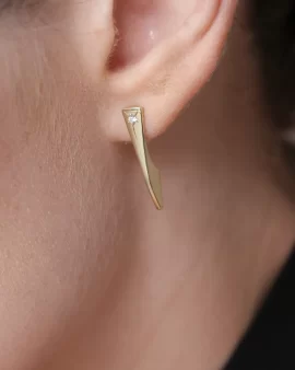 Mini Flipper 14K Gold Diamond Earring